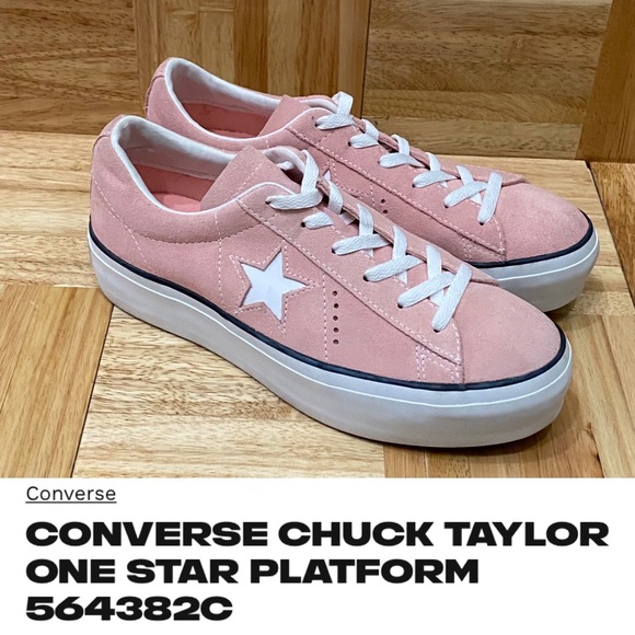 CONVERSE 564382C Chuck Taylor One Star Suede Platform Ox Bleached Coral Size 9 - Picture 14 of 16